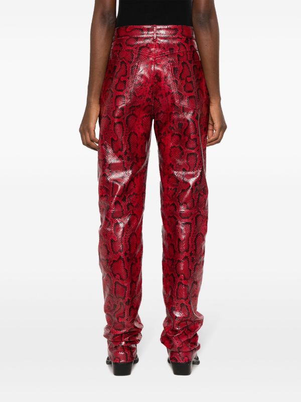 Balmain snakeskin-effect Leather Straight Trousers - Farfetch