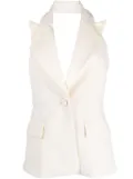 Max Mara suit style virgin wool top - Neutrals