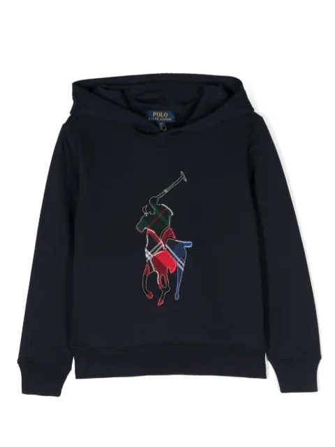 POLO RALPH LAUREN KIDS logo-embroidered cotton-blend hoodie