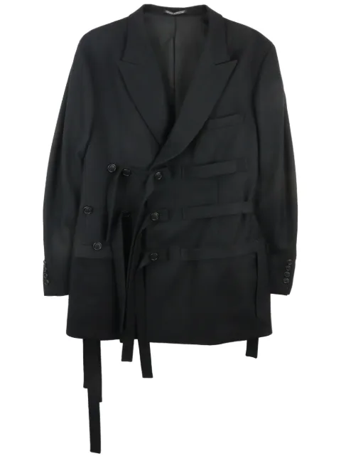 Yohji Yamamoto Worsted Tasmania belted wool blazer