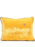 Anke Drechsel floral-embroidered velvet cushion - Yellow