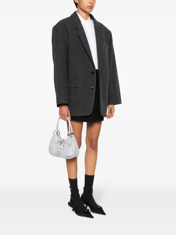 バッグ・カバンその他 Prada Large grey leather shopping bag Granite Gray Large Leather Tote Bag | PRADA