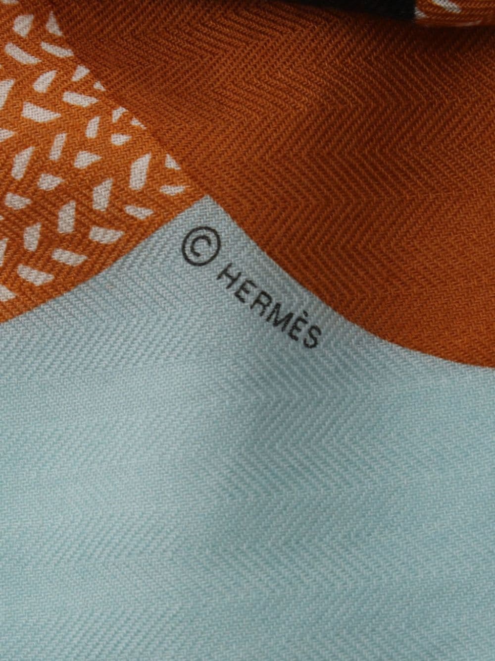 Hermès 2010s pre-owned Mon Premier Galop 140 cashmere scarf - Blauw