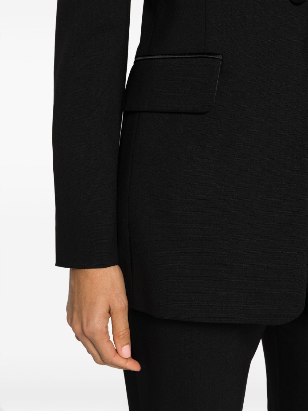 Shop Max Mara Single-breasted Wool-blend Blazer In Black