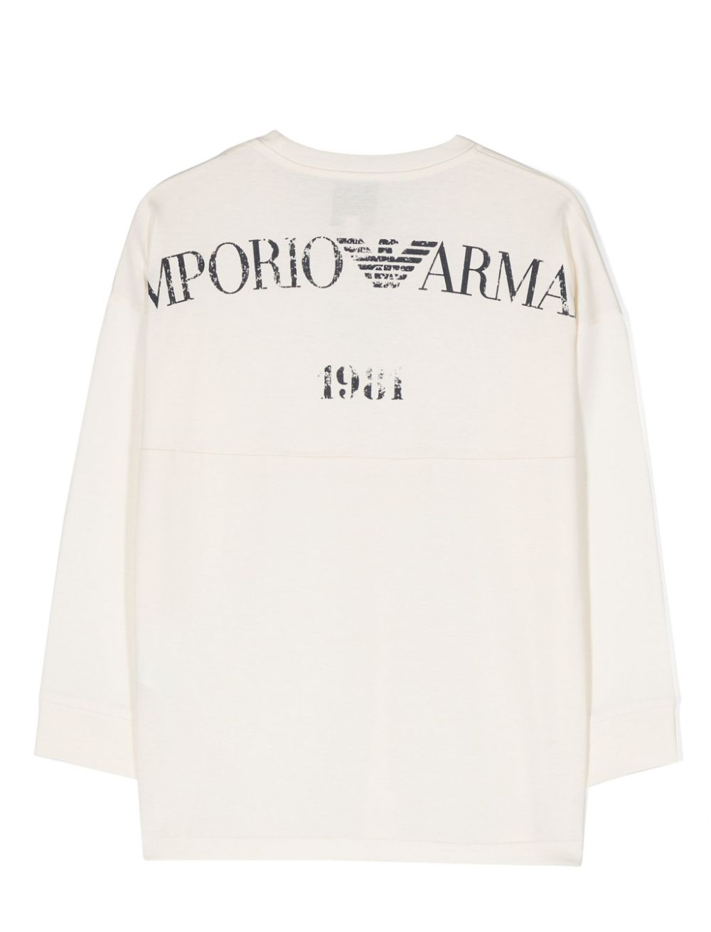 Emporio Armani Kids logo-print long-sleeve T-shirt - Beige