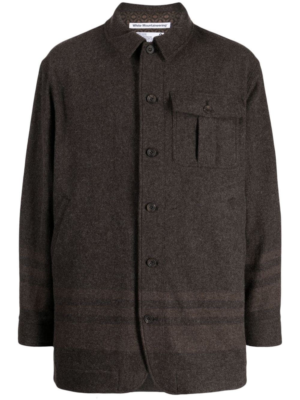 White Mountaineering Classic-collar Button-up Jacket In Grey