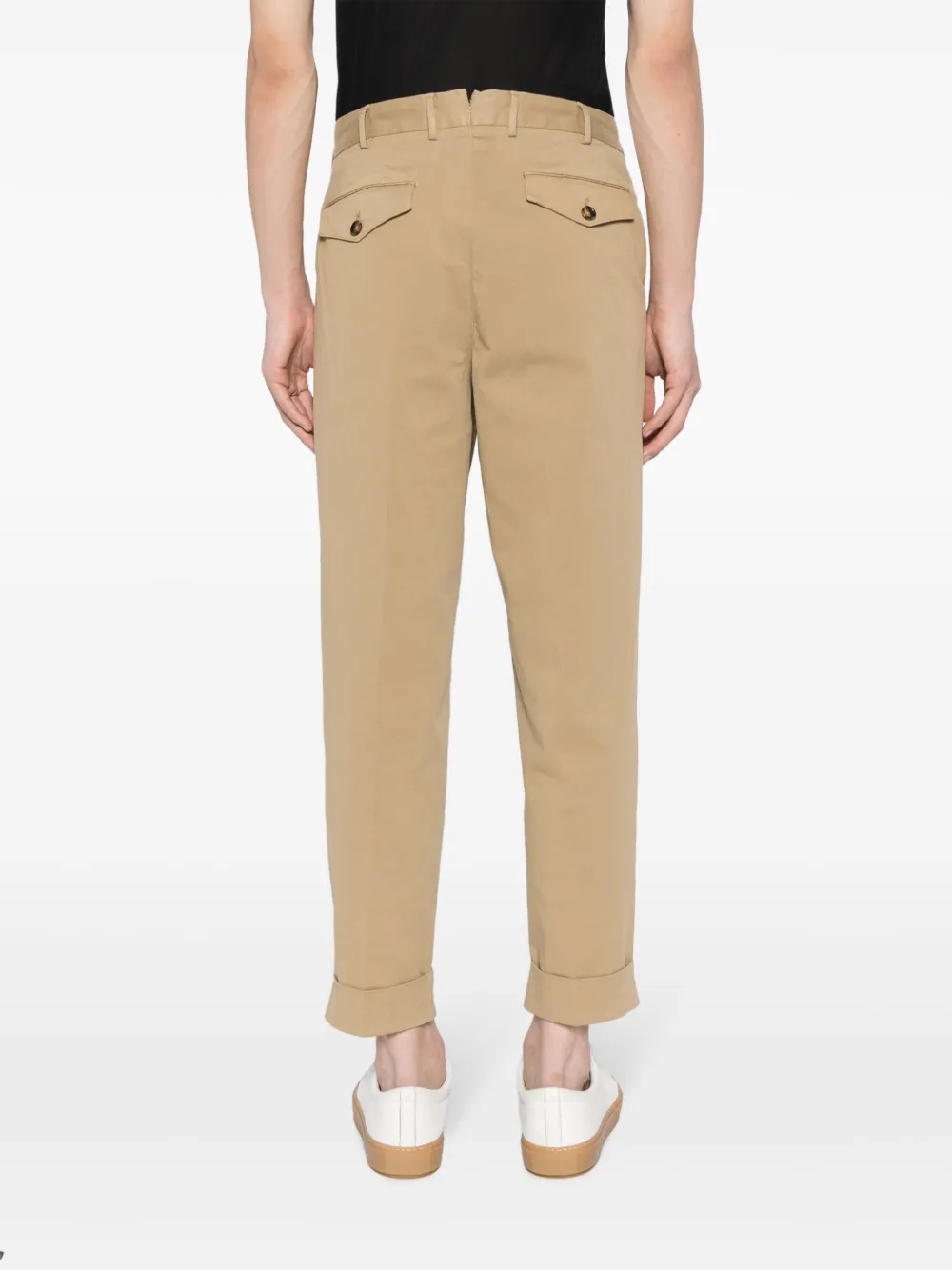 PT Torino Broek met geplooid detail Bruin