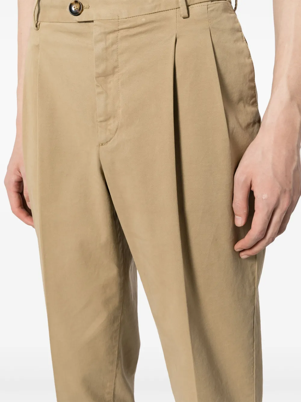 PT Torino Broek met geplooid detail Bruin