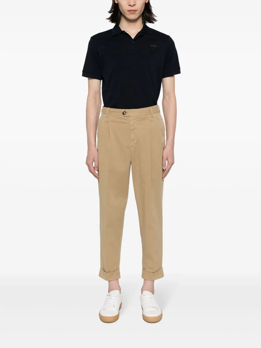 pttorino PT Torino Broek met geplooid detail - Bruin