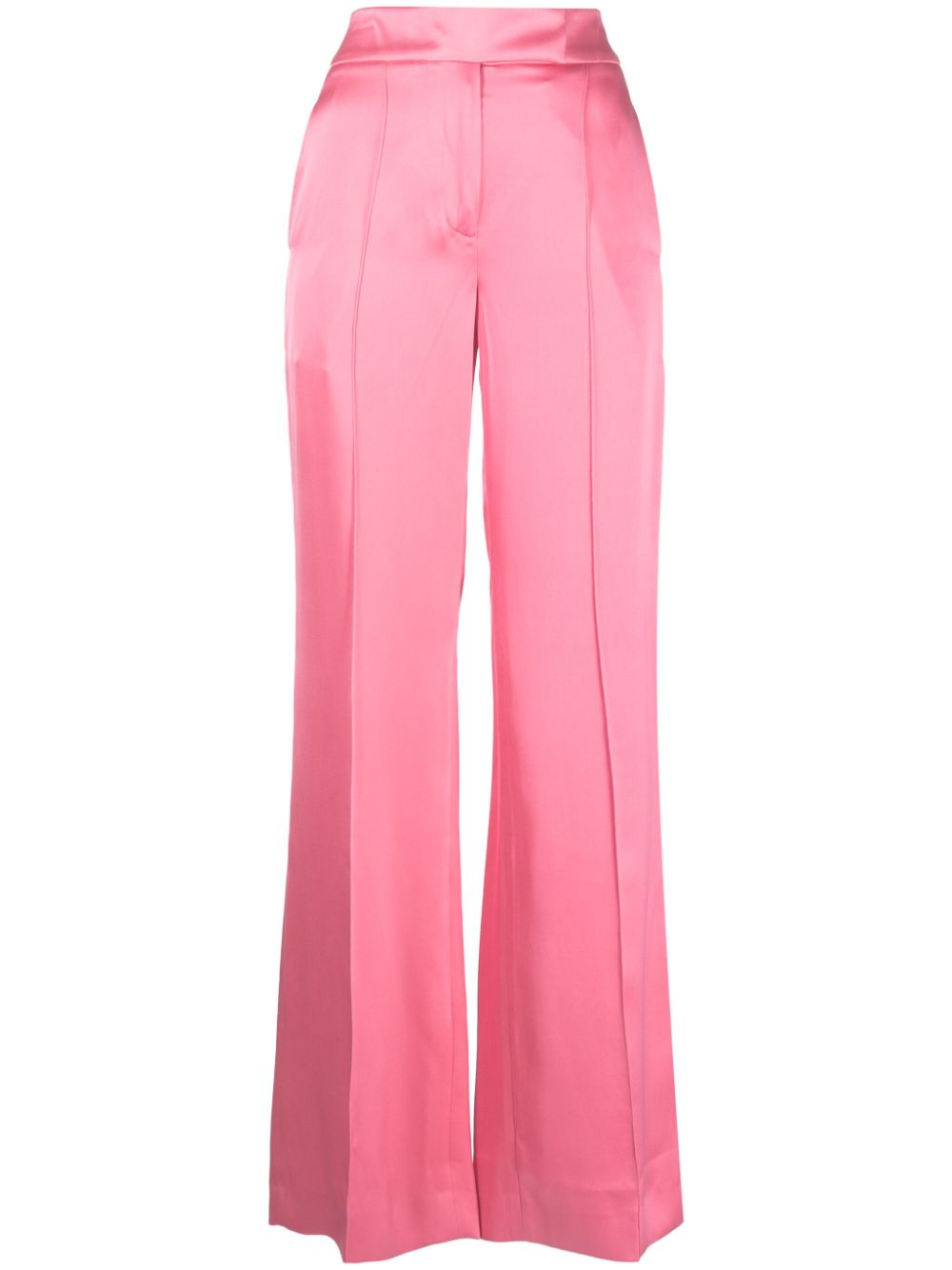 high-waisted flared trousers