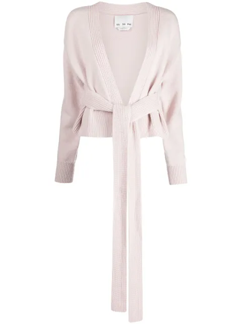 SA SU PHI tied-waist wool-cashmere cardigan