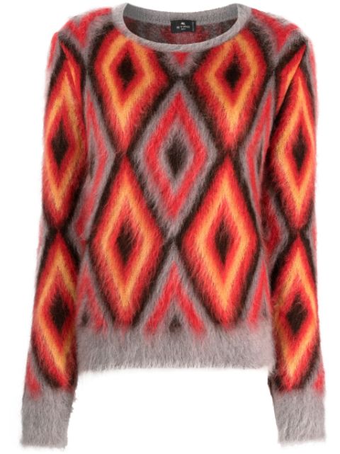 ETRO intarsia-knit round-neck jumper Women