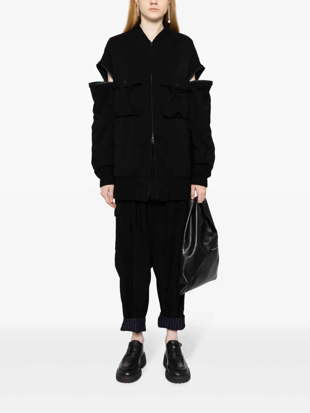 Yohji Yamamoto Broek met toelopende pijpen - Zwart
