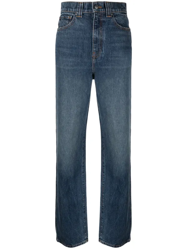 Albi high-rise straight jeans in blue - Khaite | Mytheresa