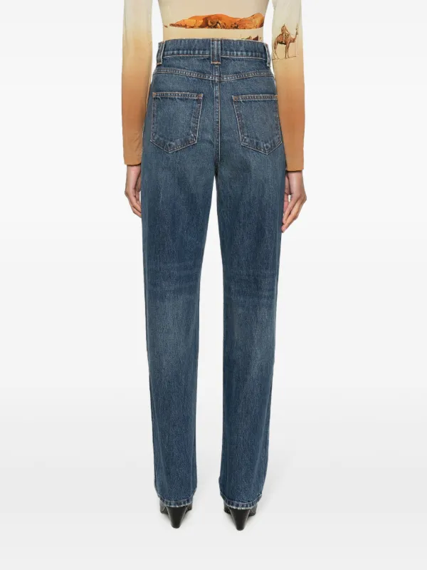 Albi high-rise straight jeans in blue - Khaite | Mytheresa