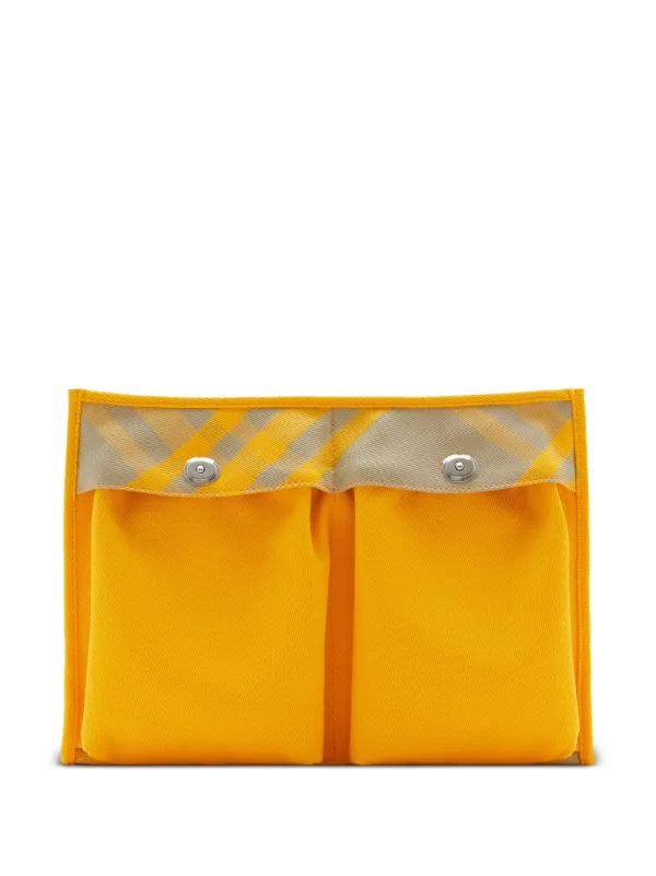 Burberry two tone Cotton Clutch Bag Farfetch