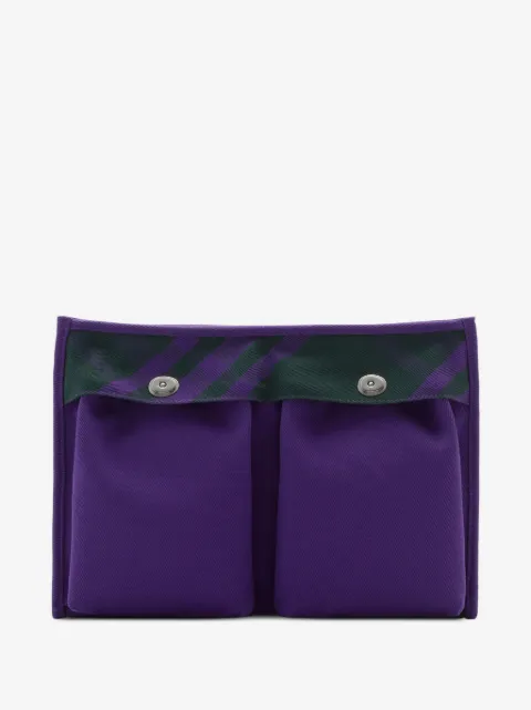 Burberry check-pattern cotton clutch bag