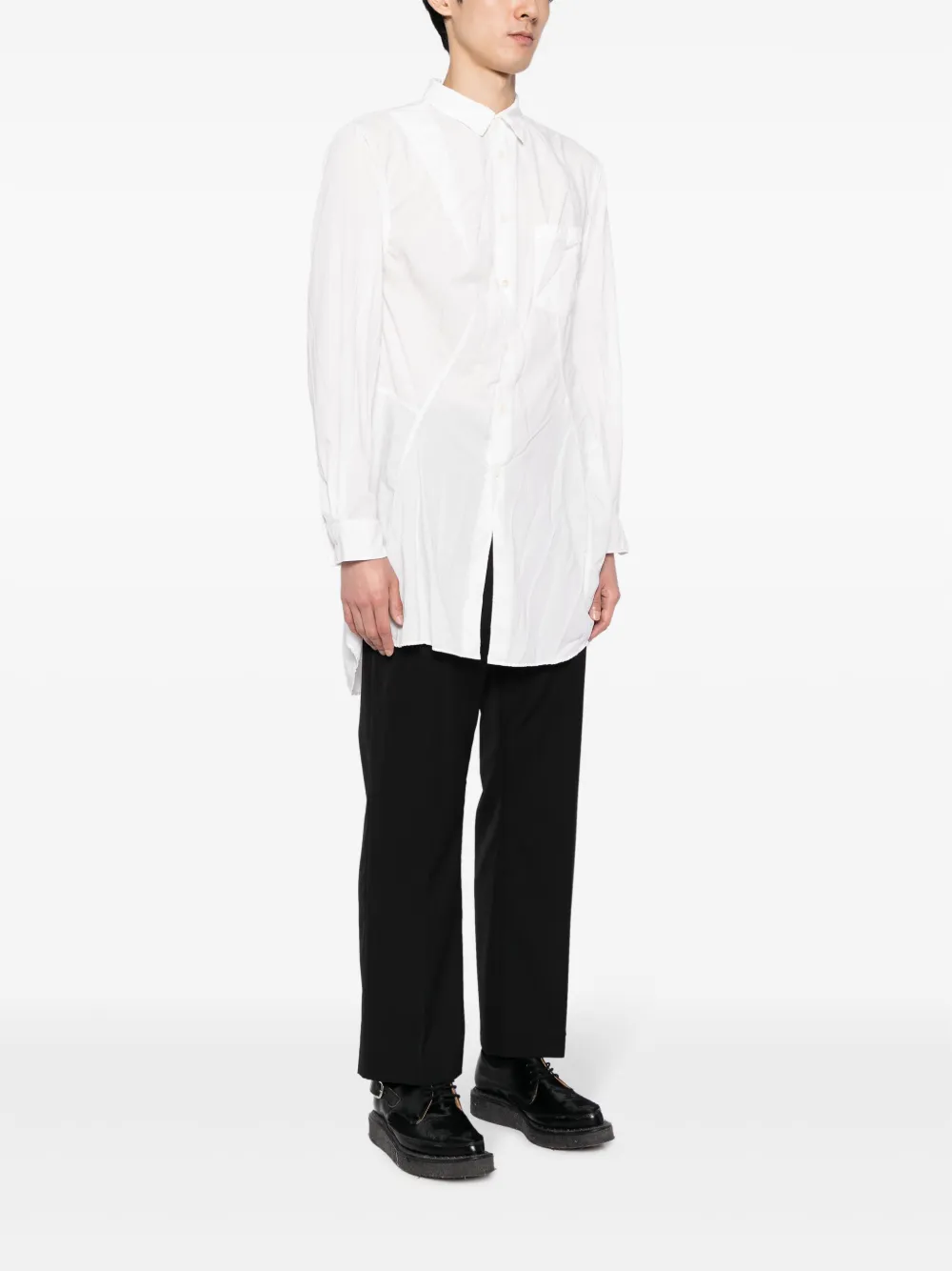 Shop Comme Des Garçons Homme Deux Slim-cut Long Shirt In White