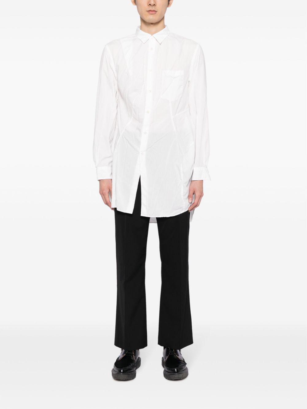 Shop Comme Des Garçons Homme Deux Slim-cut Long Shirt In White