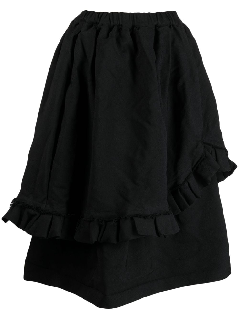 Comme Des Garçons Comme Des Garçons asymmetric ruffled midi skirt – Black