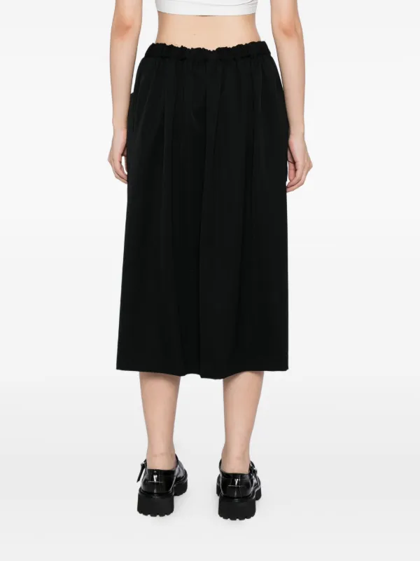Comme Des Garçons Girl Wool Midi Skirt | Black | FARFETCH