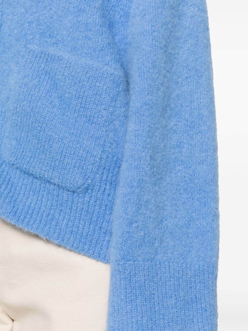 Shop Dorothee Schumacher Brushed V-neck Cardigan In Blue