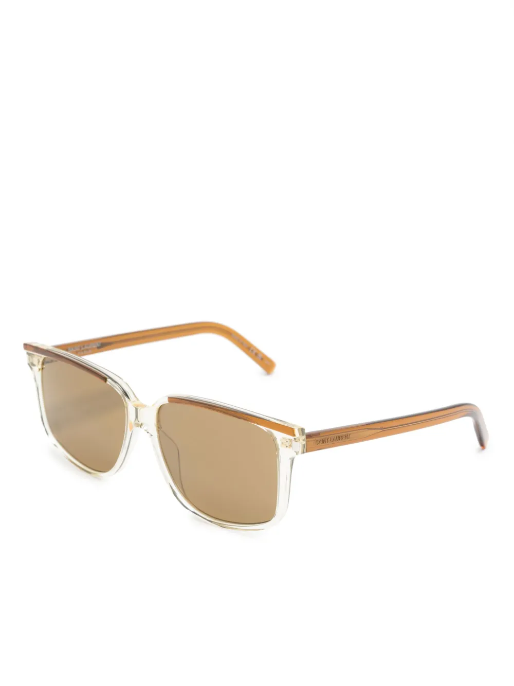 Saint Laurent Eyewear logo-engraved square-frame sunglasses - Bruin