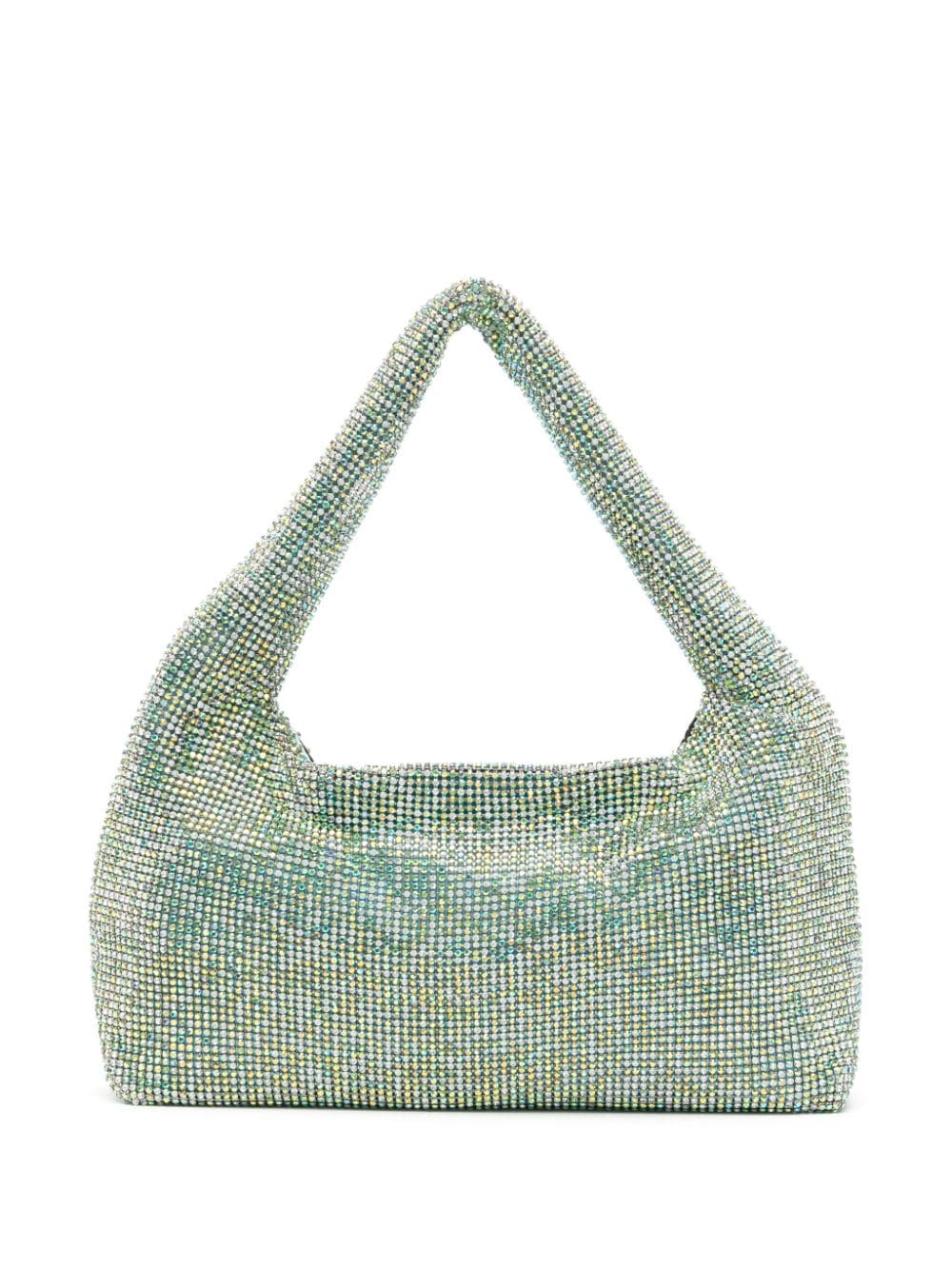 Kara Erinite Crystal-embellished Tote Bag In Green
