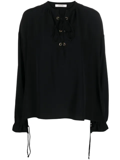 Dorothee Schumacher lace-up neckline silk blouse