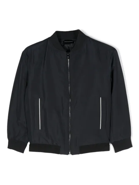 Emporio Armani Kids logo-waistband baseball-collar jacket