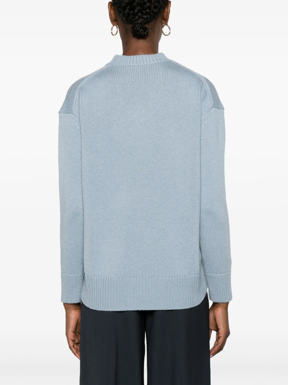 Shop 's Max Mara Round-neck Wool-blend Jumper In Blue