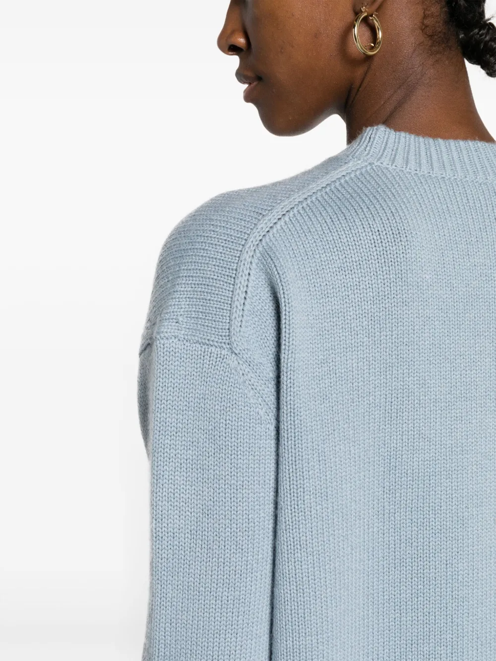 Shop 's Max Mara Round-neck Wool-blend Jumper In Blue