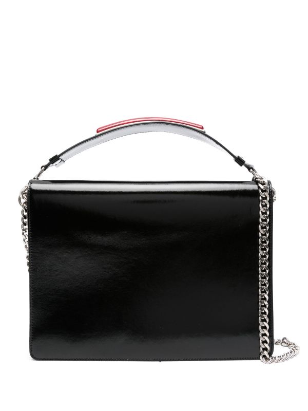 Alberta Ferretti handle-gem Leather Shoulder Bag - Farfetch