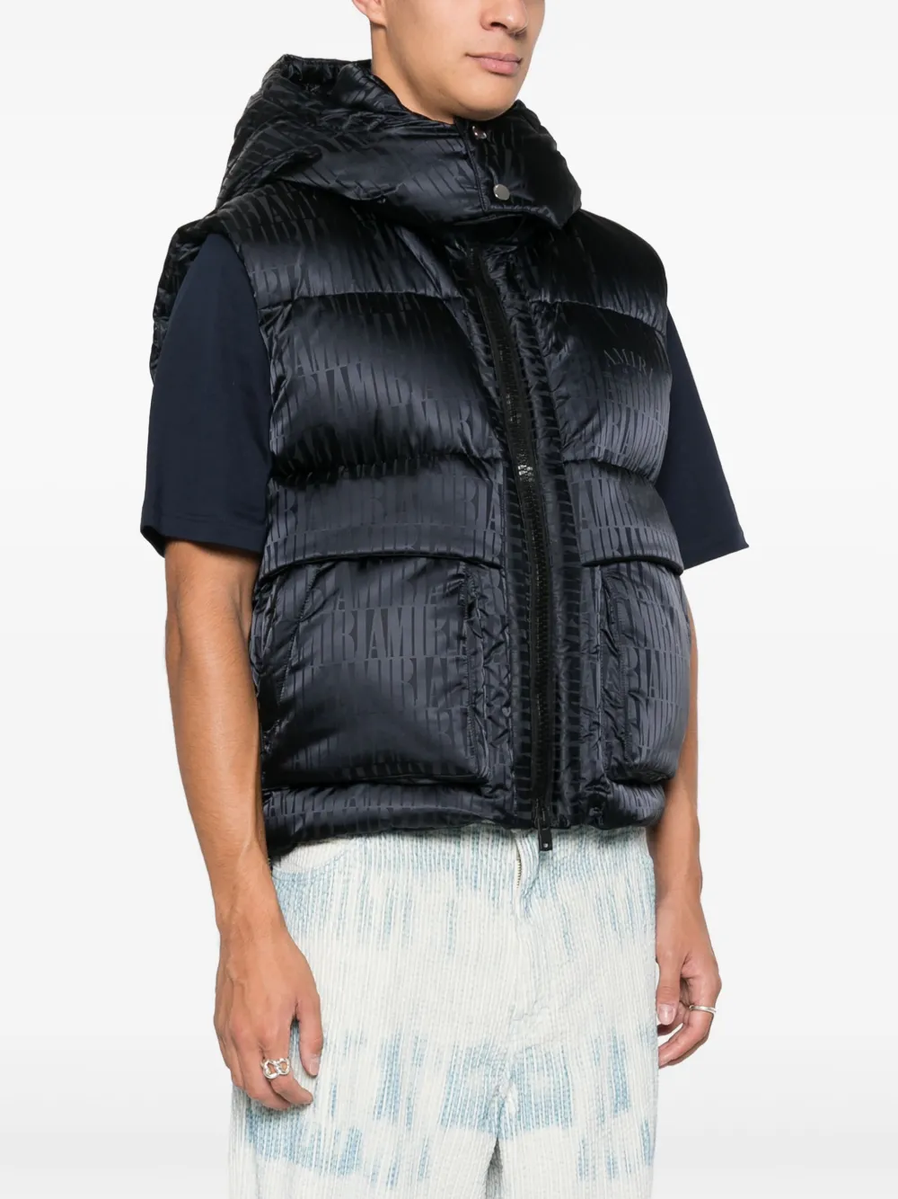 Amiri Logo-print Padded Gilet In Black