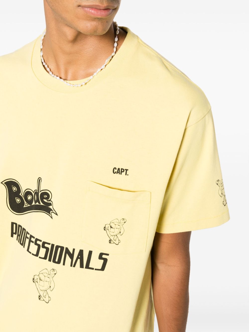 Shop Bode Graphic-print Cotton T-shirt In Yellow