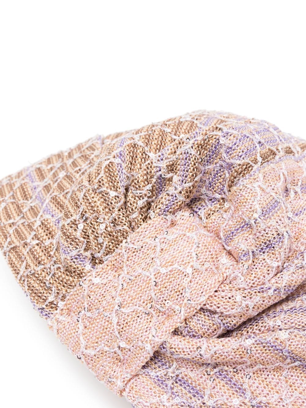 Shop Missoni Sequin-embellished Head-wrap Cap In Rosa