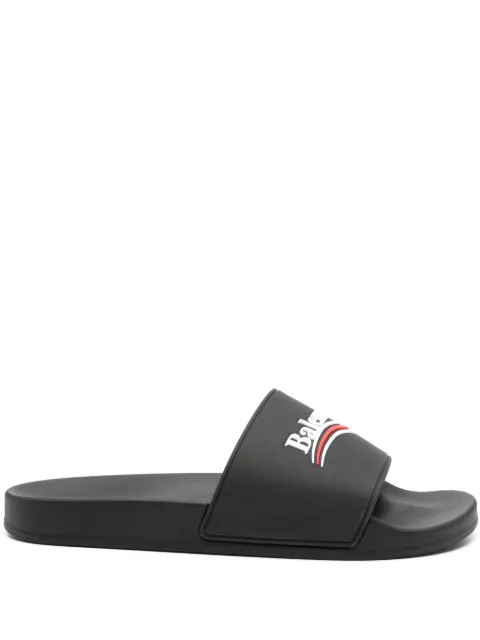 Balenciaga logo-embossed pool slides