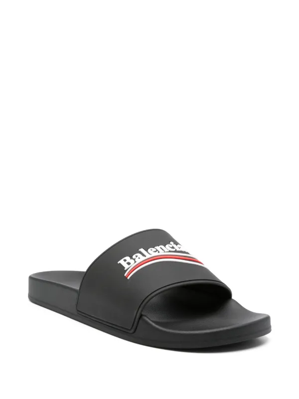 Balenciaga logo-embossed Pool Slides Black FARFETCH ID