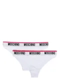 Moschino logo-waistband Brazilian briefs (pack of two) - White