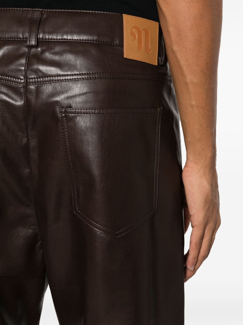 Nanushka Aric straight-leg faux-leather Trousers - Farfetch