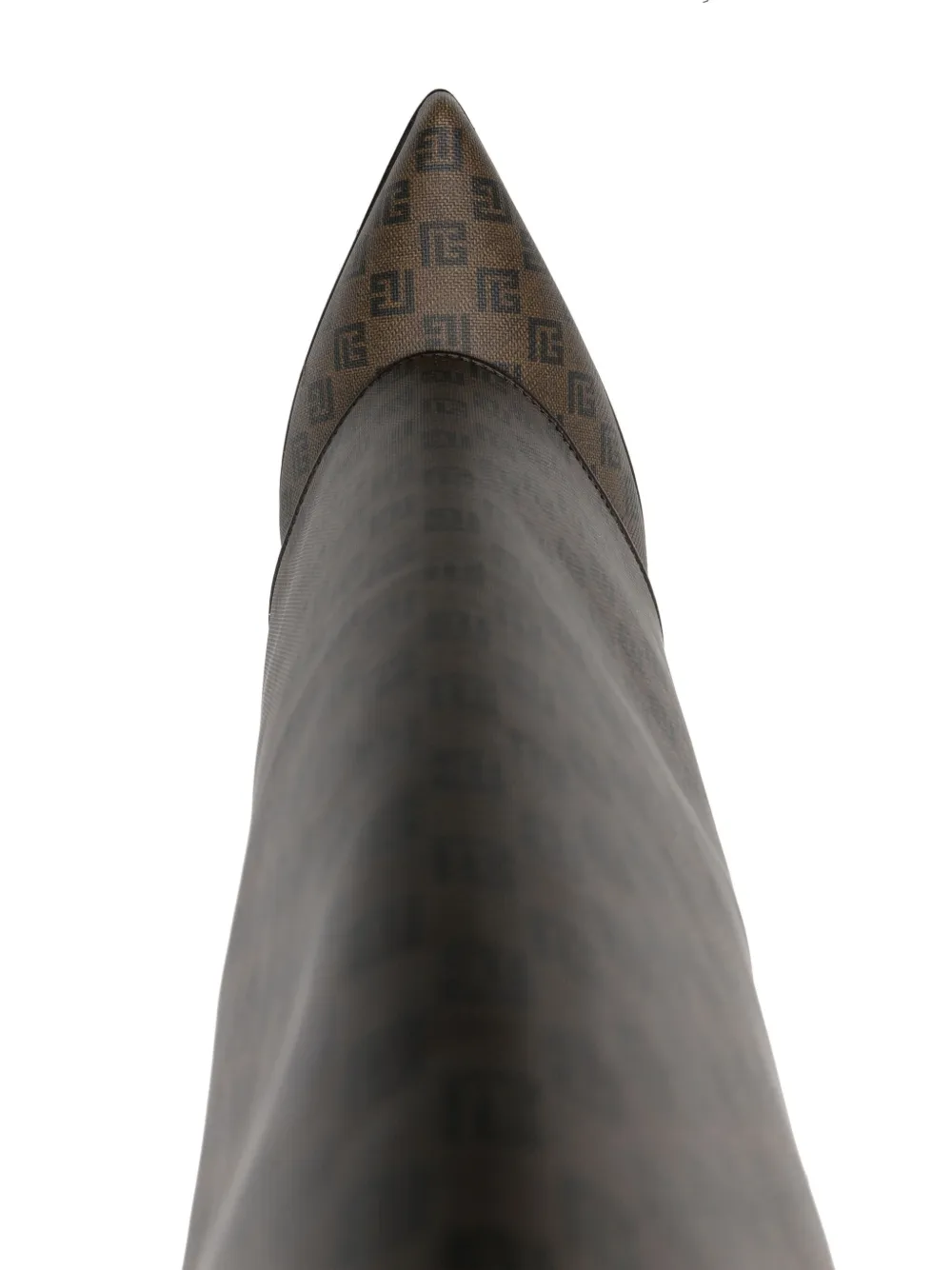 Balmain Ariel Monogram Folded Boots In Brown