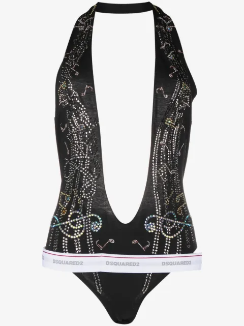 DSQUARED2 crystal-embellished cotton body