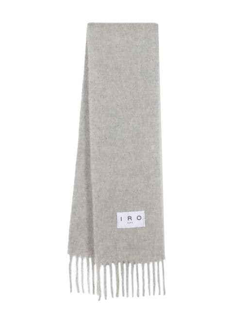 IRO logo-patch fringed edge scarf