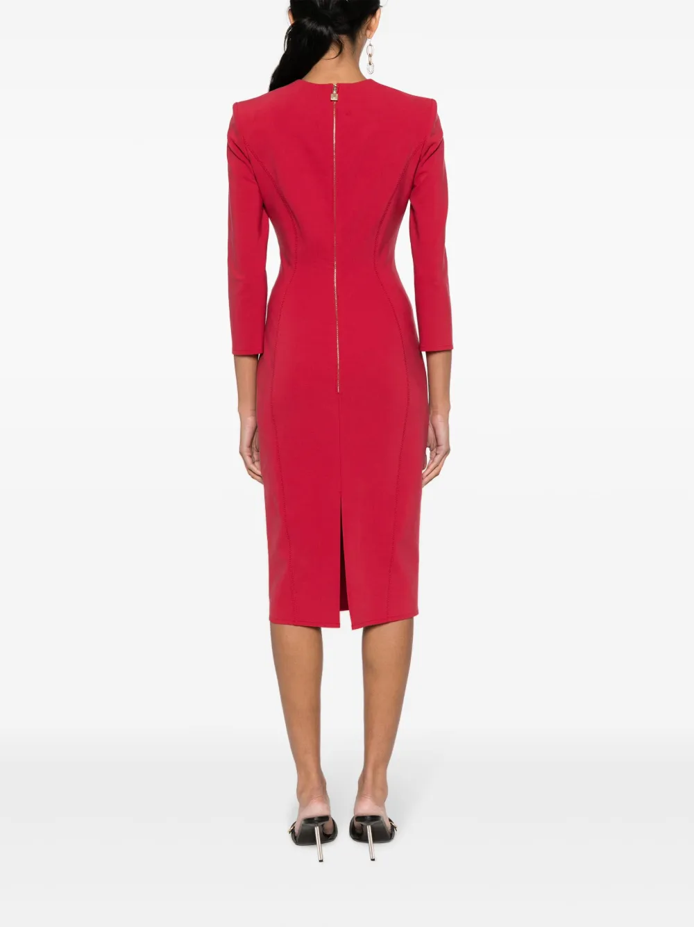 Elisabetta Franchi Midi-jurk met bustiere Rood