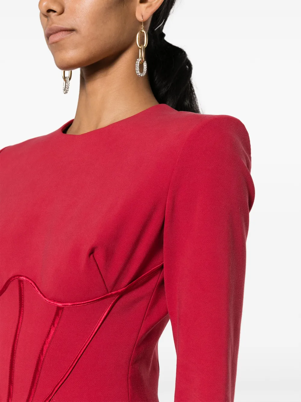 Elisabetta Franchi Midi-jurk met bustiere Rood
