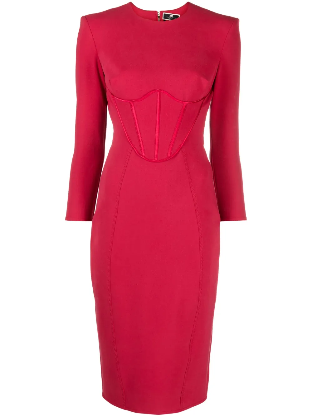 Elisabetta Franchi Midi-jurk met bustiere Rood