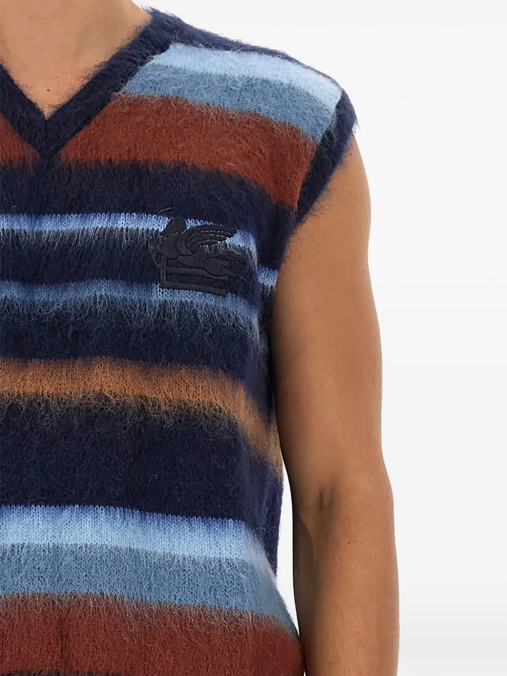 ETRO striped V-neck vest - Blauw