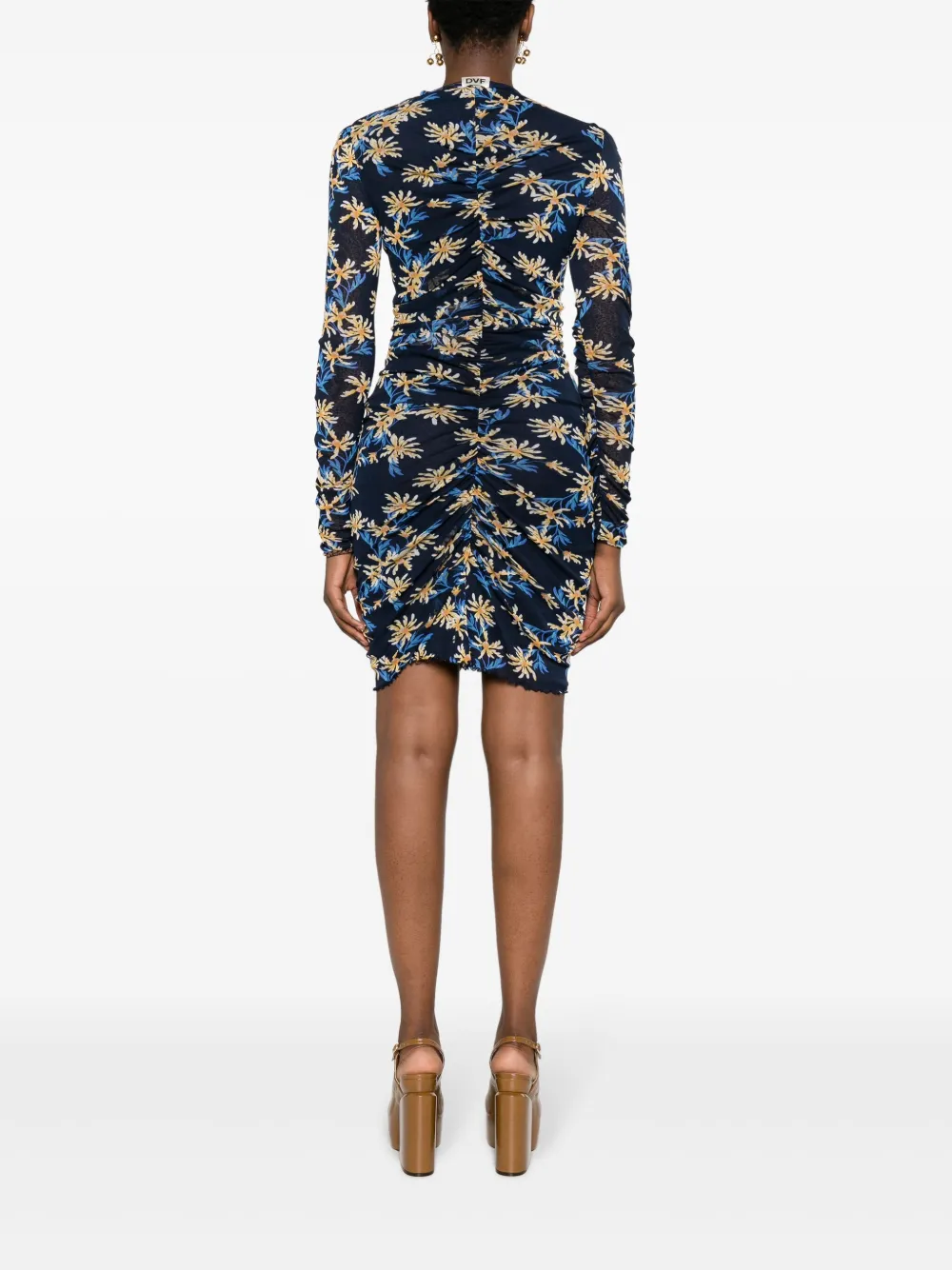 Shop Diane Von Furstenberg Azula Paris Floral-pattern Reversible Minidress In Blue