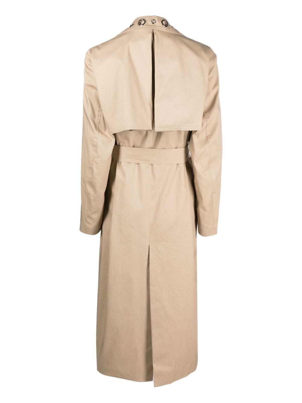 ACT Nº1 eyelet-detailing belted-waist trench coat - Beige
