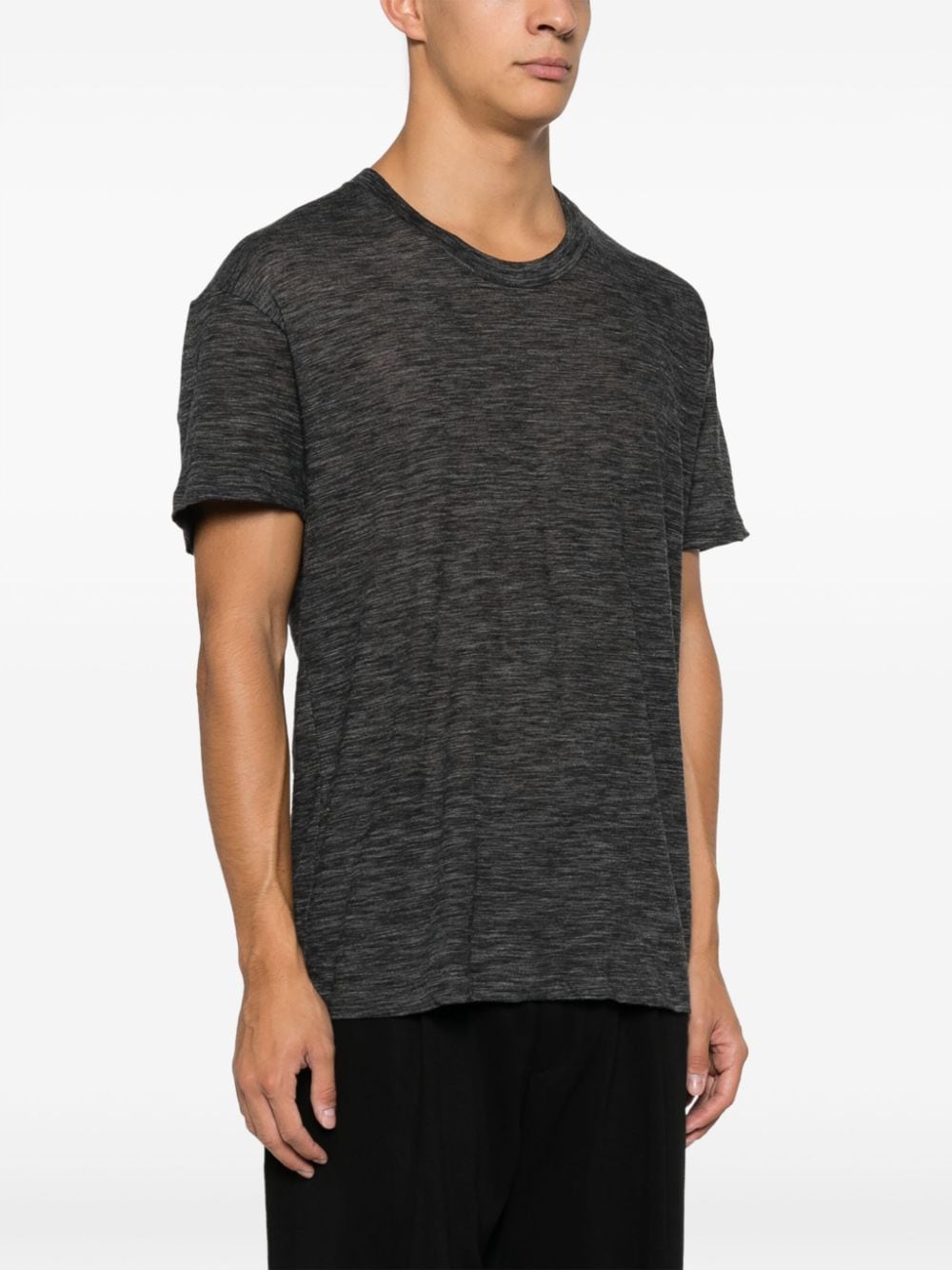Shop Tom Ford Crew-neck Cotton-blend T-shirt In Black